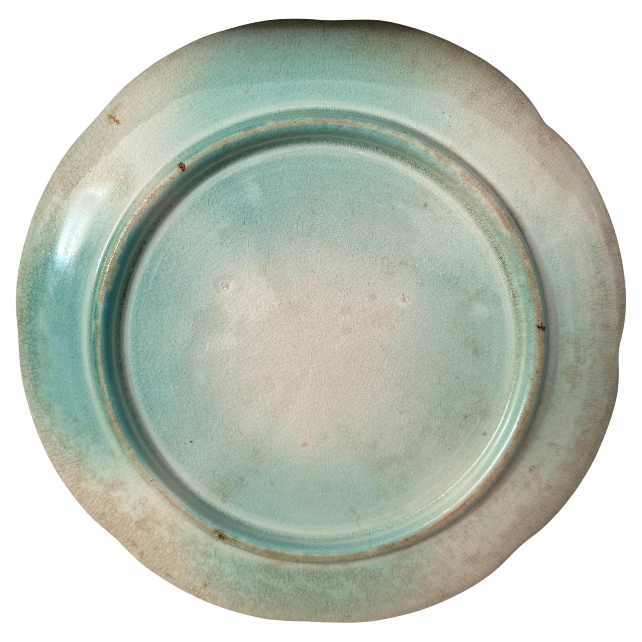 Belgian Majolica Water Lily Pond Plate Wasmuel, circa 1890