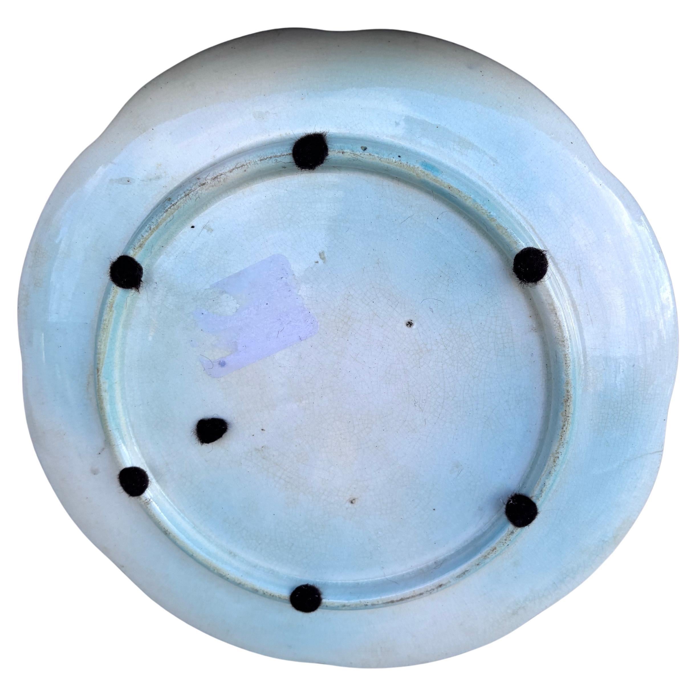 Belgian Majolica Water Lily Pond Plate Wasmuel, circa 1890
