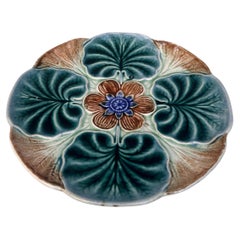 Majolica Water Lily Pond Plate Wasmuel, circa 1890
