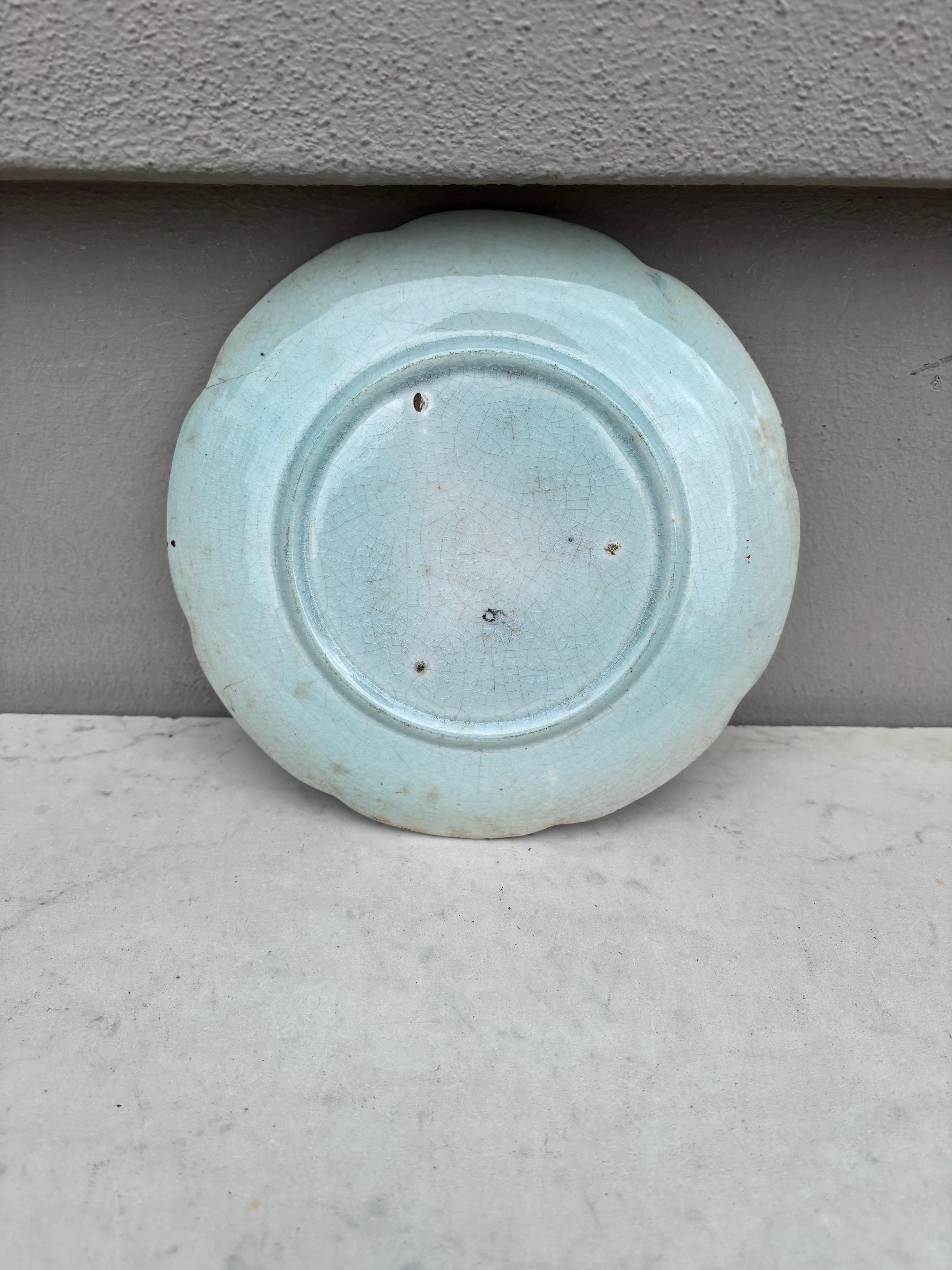 Majolica Water Lily Pond Plate Wasmuel, circa 1890 In Good Condition In Austin, TX