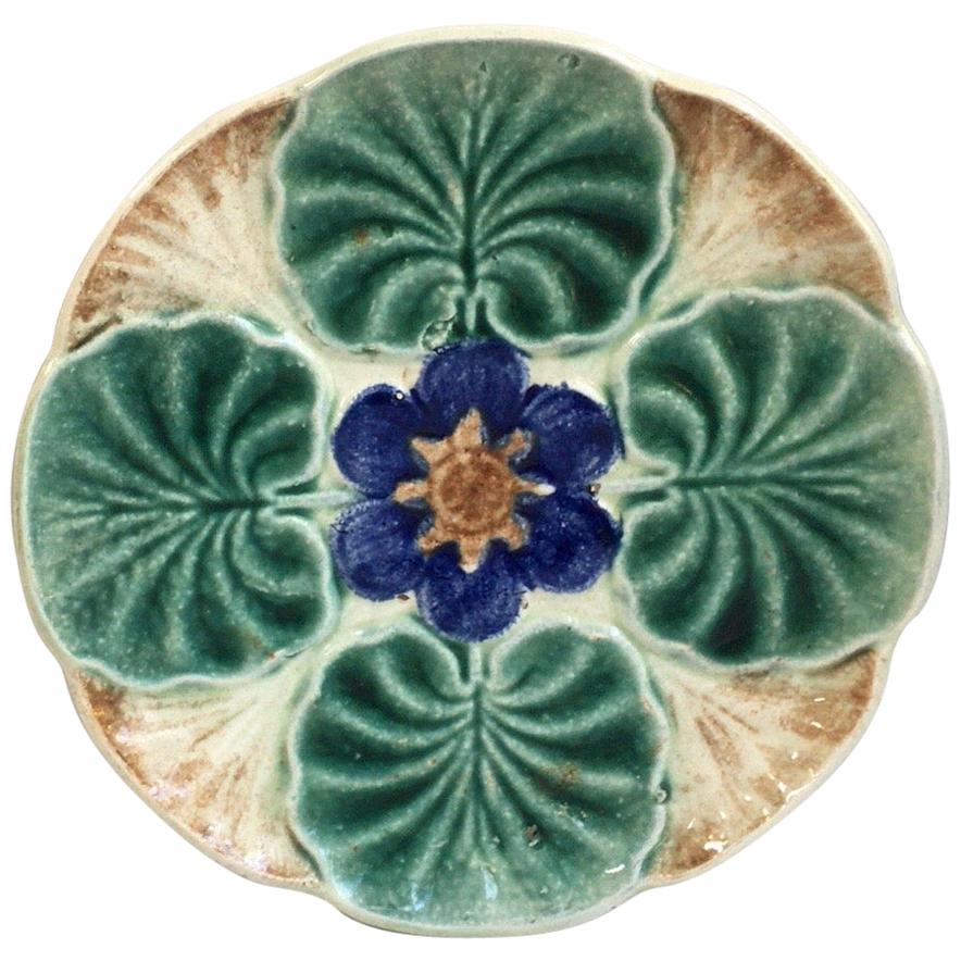 Majolica Water Lily Pond Plate Wasmuel, circa 1890