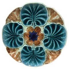 Majolica Water Lily Pond Plate Wasmuel, circa 1890