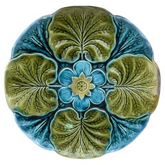 Majolica Water Lily Pond Plate Wasmuel, circa 1890