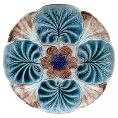 Majolica Water Lily Pond Plate Wasmuel, circa 1890