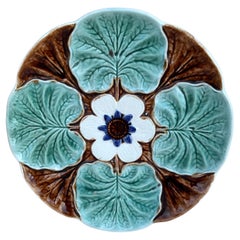 Majolica Water Lily Pond Plate Wasmuel, circa 1890