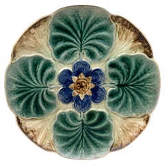 Majolica Water Lily Pond Plate Wasmuel, circa 1890