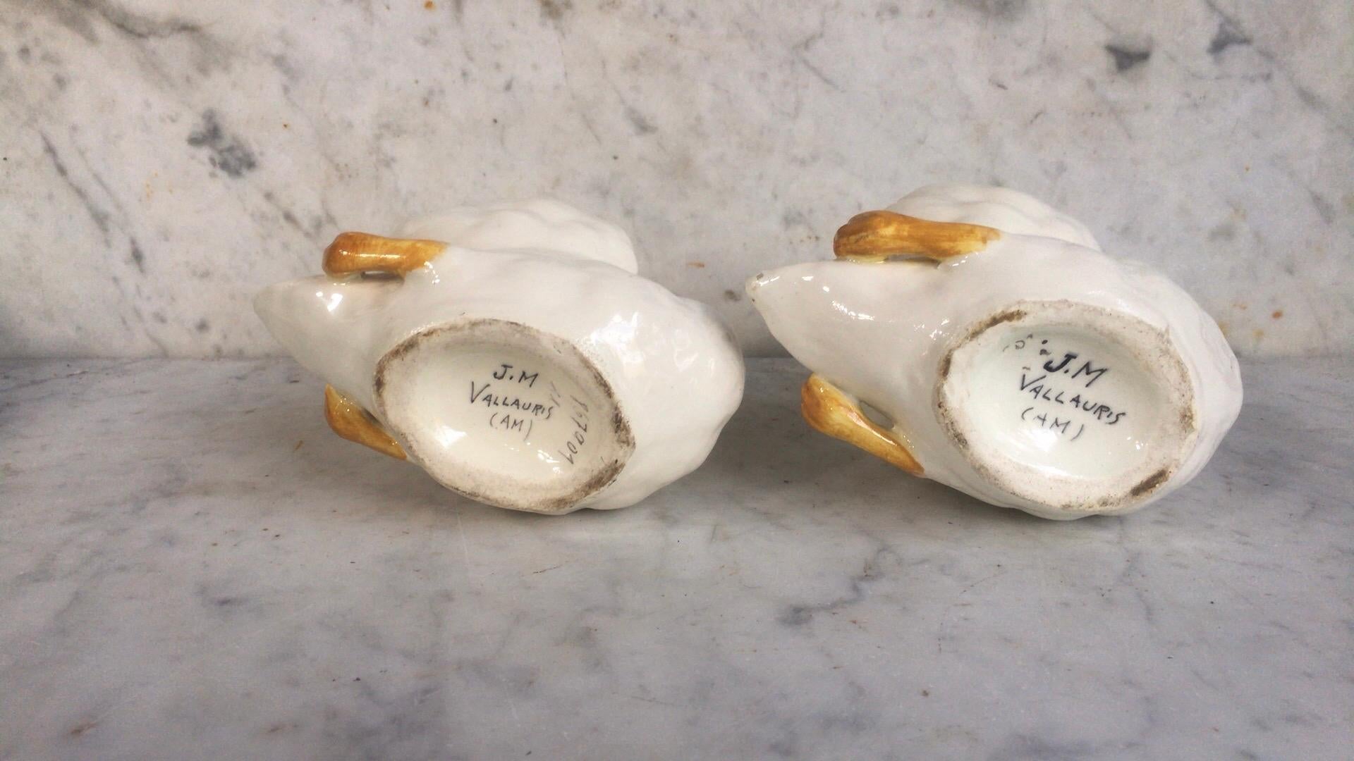 Late 19th Century Majolica White Swan Jardinière Jerome Massier, circa 1890 For Sale