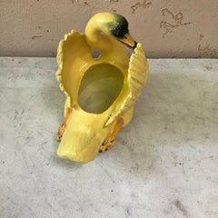 Majolica Yellow Swan Jardinière Jerome Massier, circa 1890