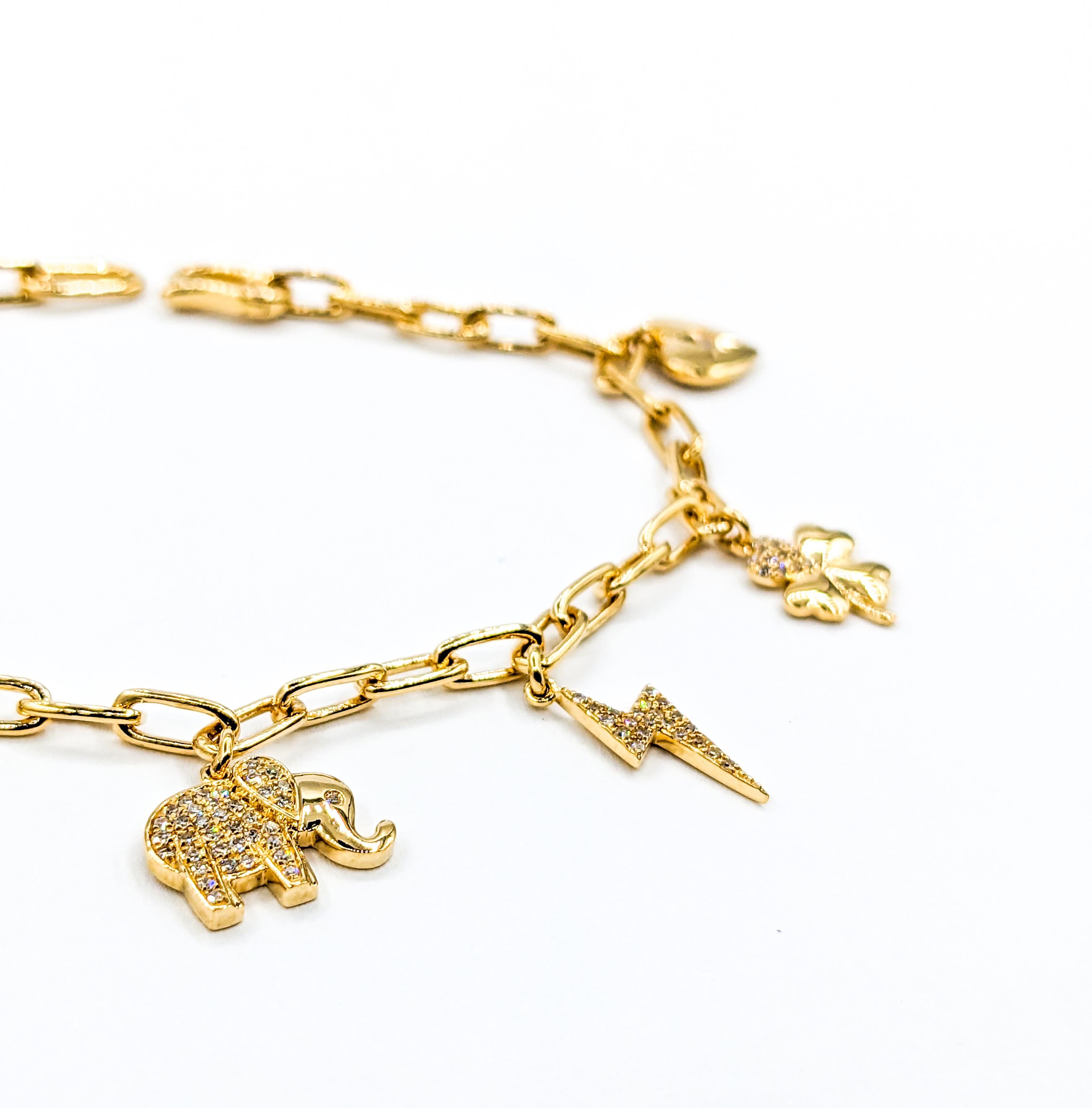 Pulsera con amuleto de la suerte de diamantes Majolie Collections en venta 3