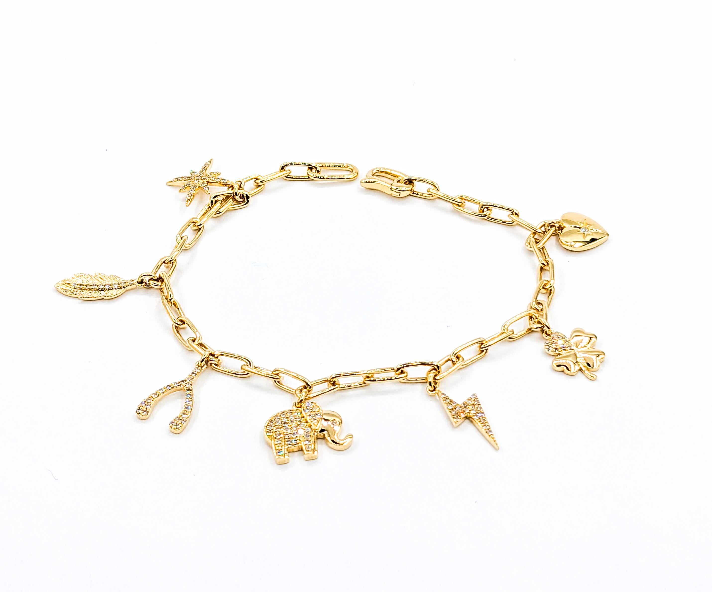 Majolie Collections Diamond Lucky Charm Bracelet For Sale 3