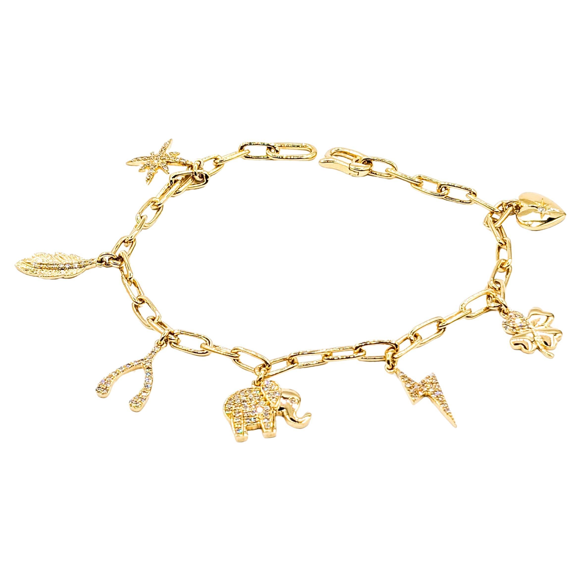 Majolie Collections Diamond Lucky Charm Bracelet For Sale