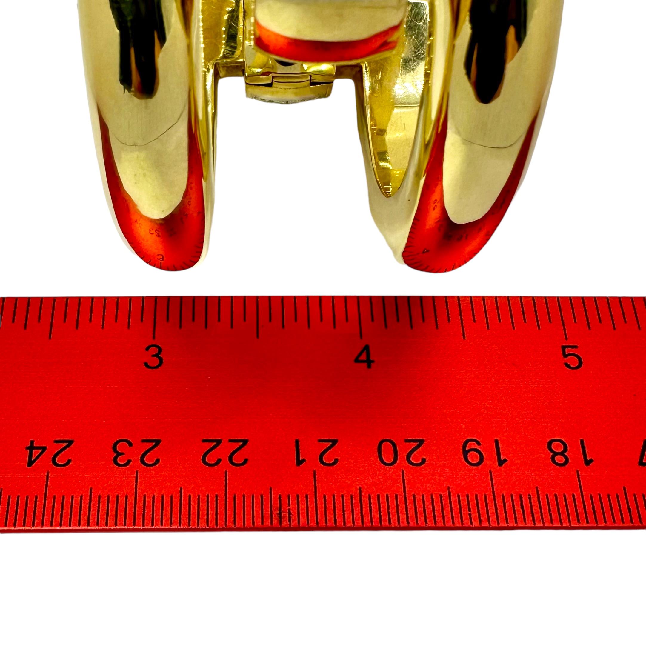 Bracelet manchette en or 18K avec maillons de connexion en diamant de 1,5 pouces de large en vente 4