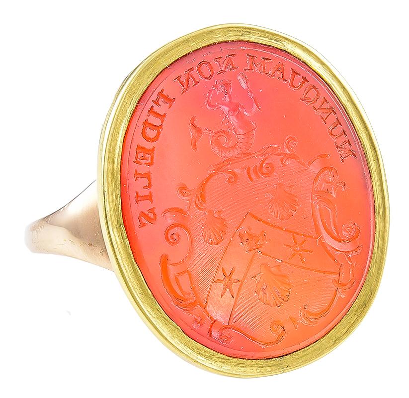 Major Carnelian Intaglio Ring In Good Condition For Sale In London, GB