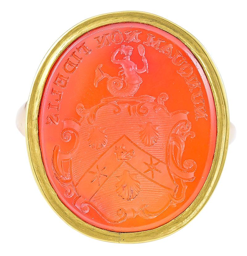 Major Carnelian Intaglio Ring For Sale