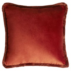 Coussin Major Collection  Velvet avec franges briques