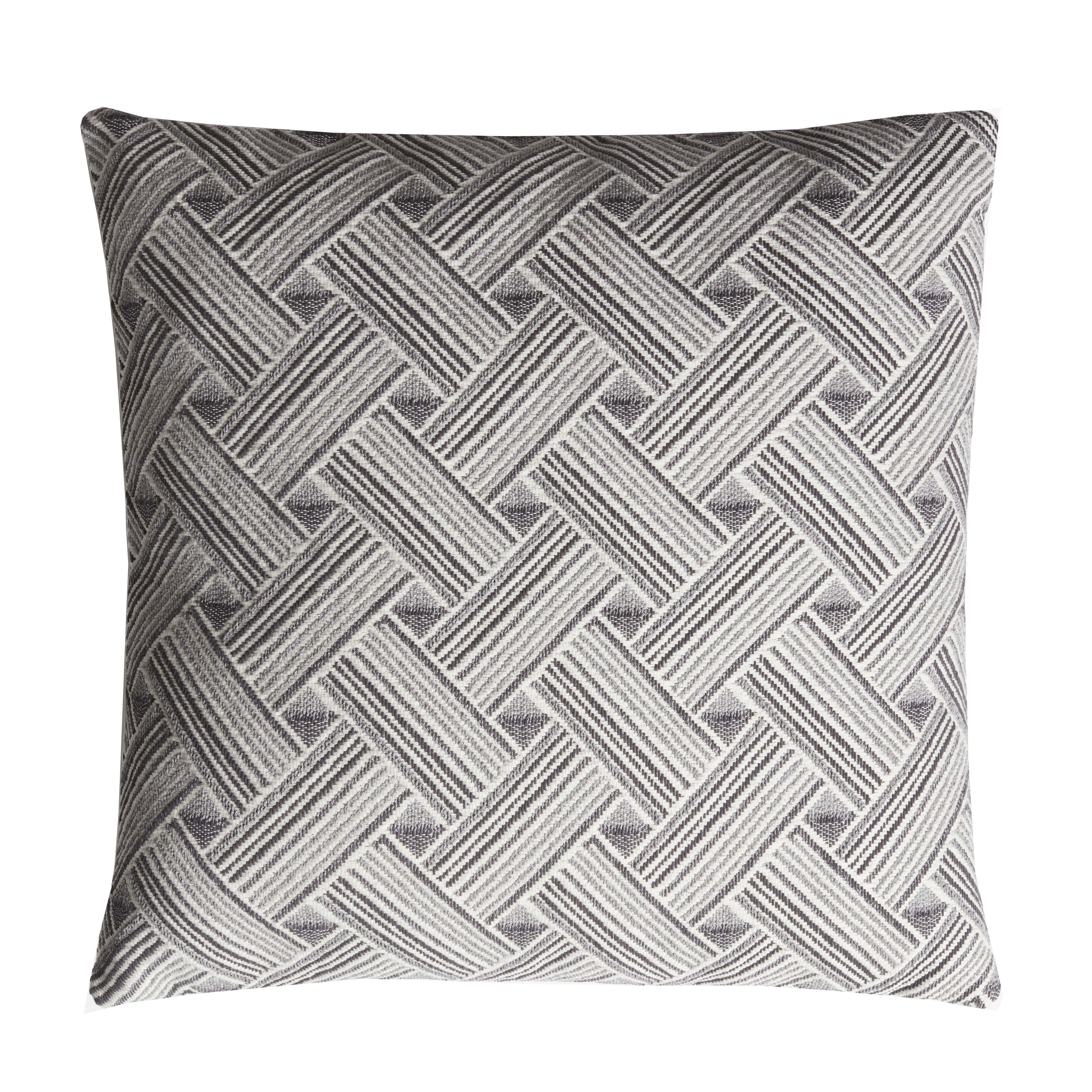 Italian Major Collection Cushion Velvet with Fringes Grey For Sale