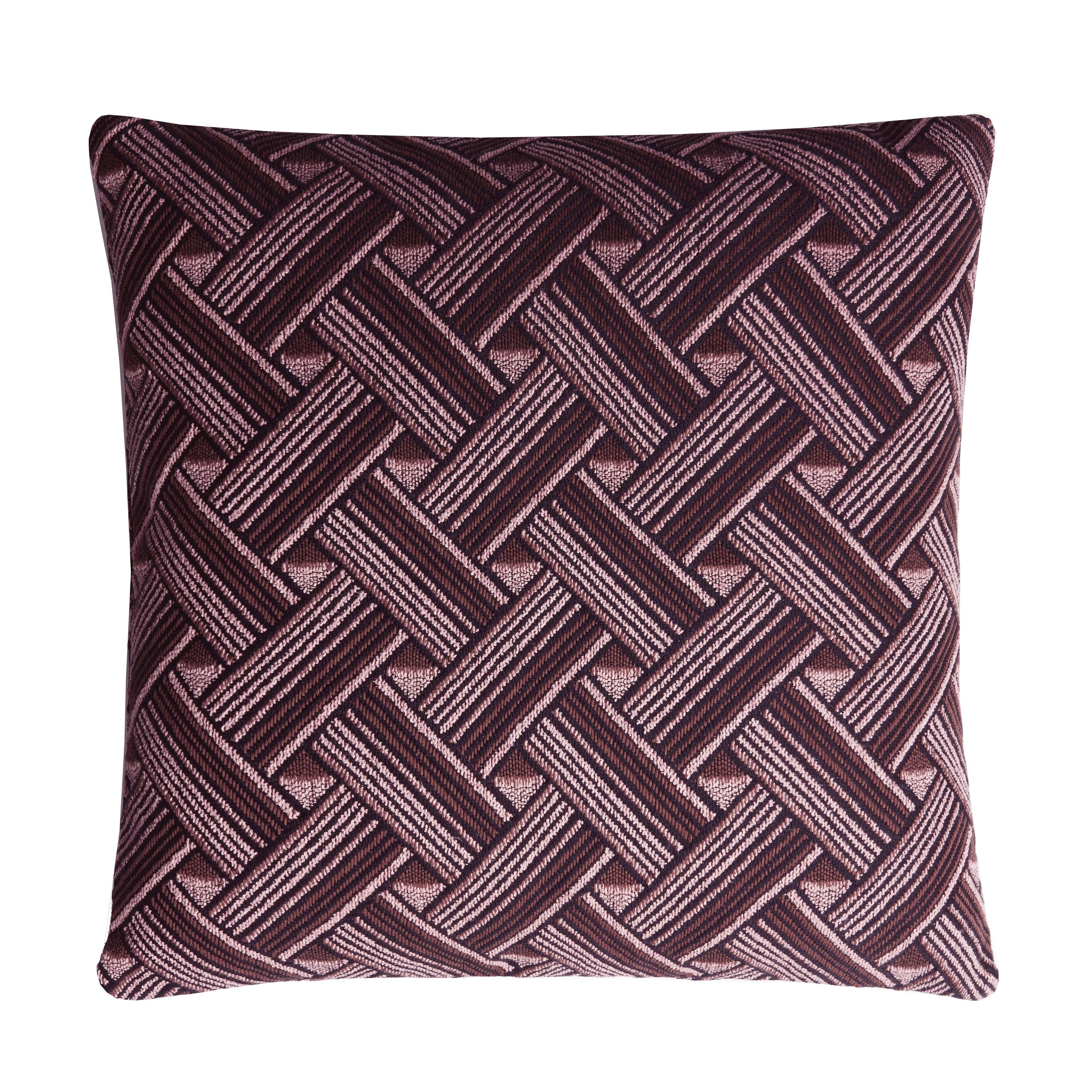 Italian Major Collection Cushion Velvet with Fringes Pink For Sale
