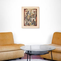 Major Constructivist Oil on Canvas Painting by Dutch Artist Estella den Boer