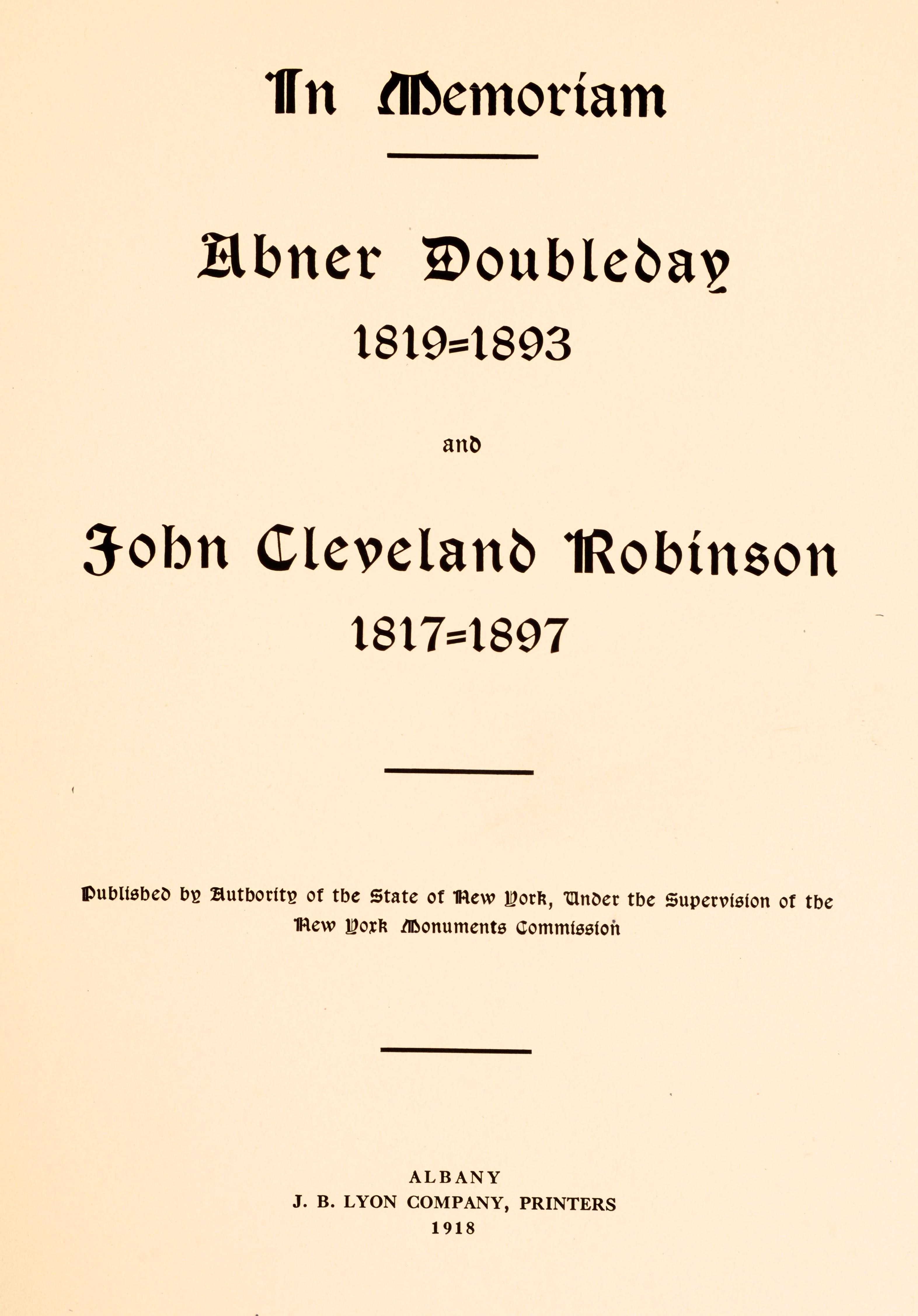 Paper Major-General Abner Doubleday & Major-General John Robinson in the Civil War For Sale