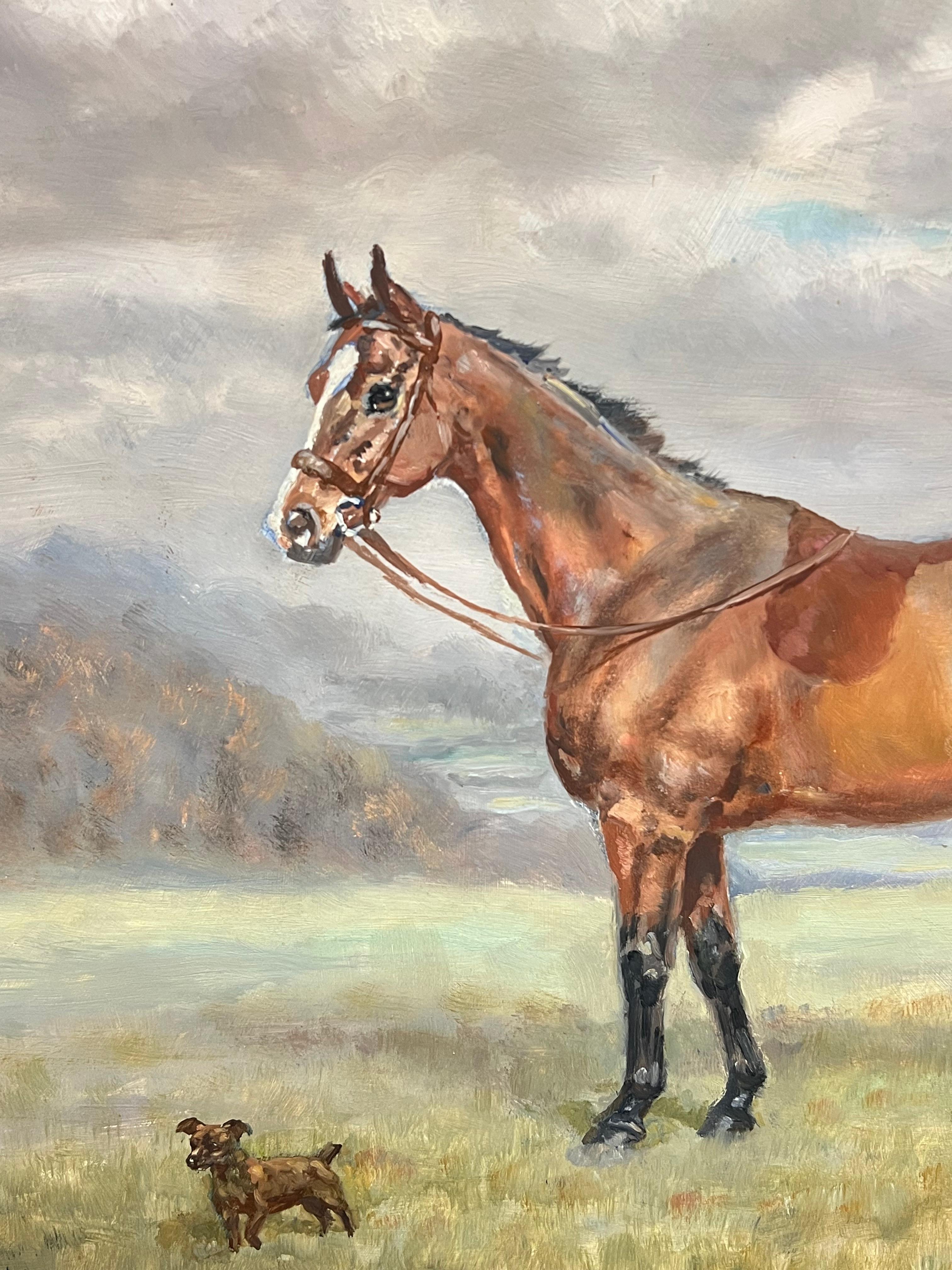 Portrait of a Horse and Terrier
by Major George A. Catley (British 1896-1978)
signed and dated 1974
oil on board, framed
Framed: 20 x 26 inches
Board : 16 x 22 inches
Provenance: private collection, England
Condition: very good