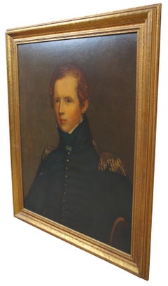 Großes Porträt von Major John Biddle nach Thomas Sully, 1783-1872, Druck auf Karton
