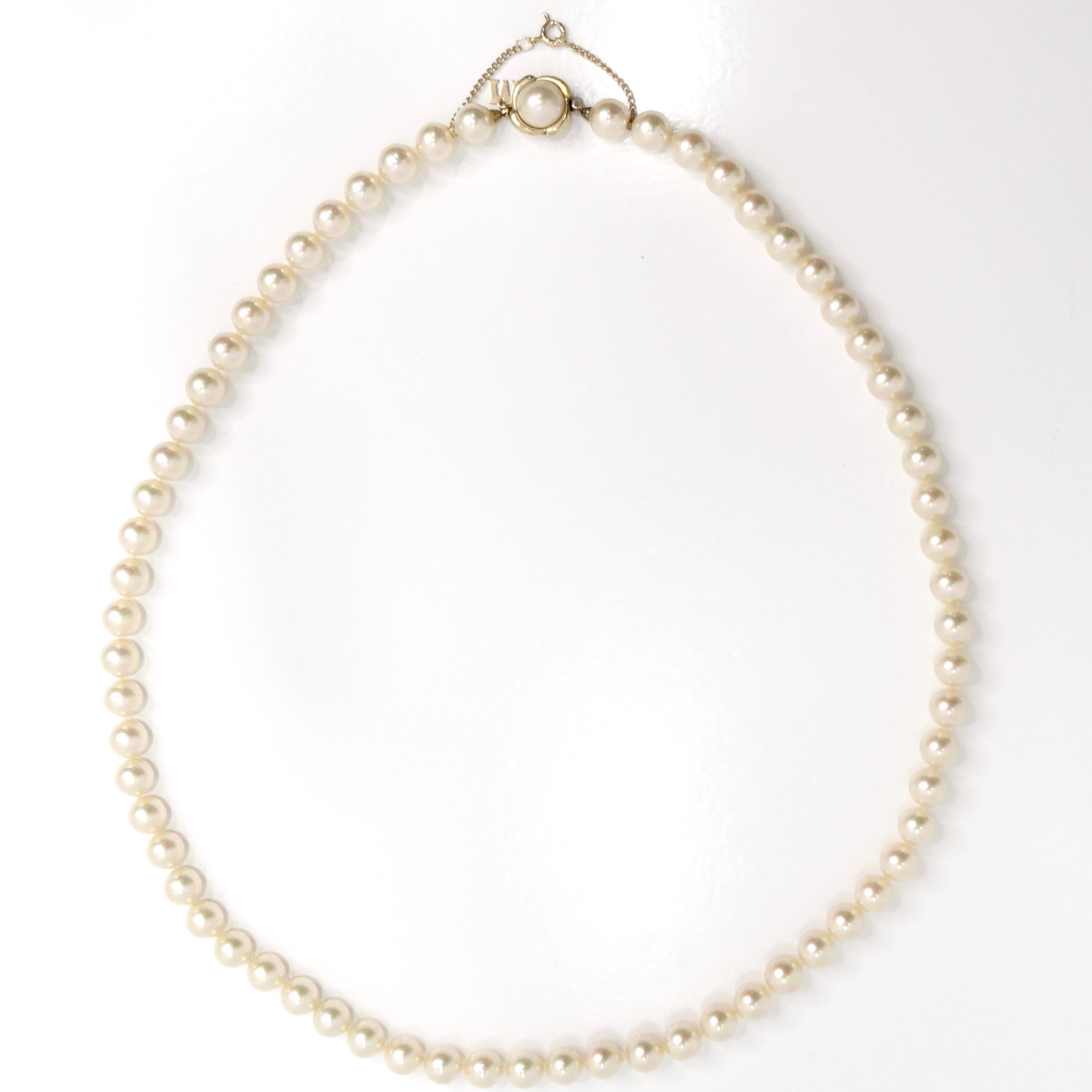 Taille pampille Collier de perles en argent Majorca des années 1980 en vente