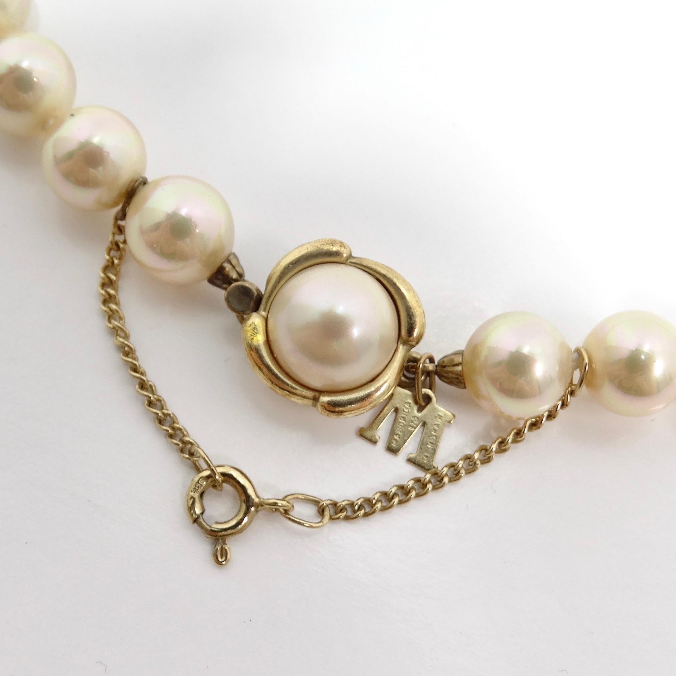 Majorca 1980s Silver Pearl Necklace In Good Condition For Sale In Scottsdale, AZ