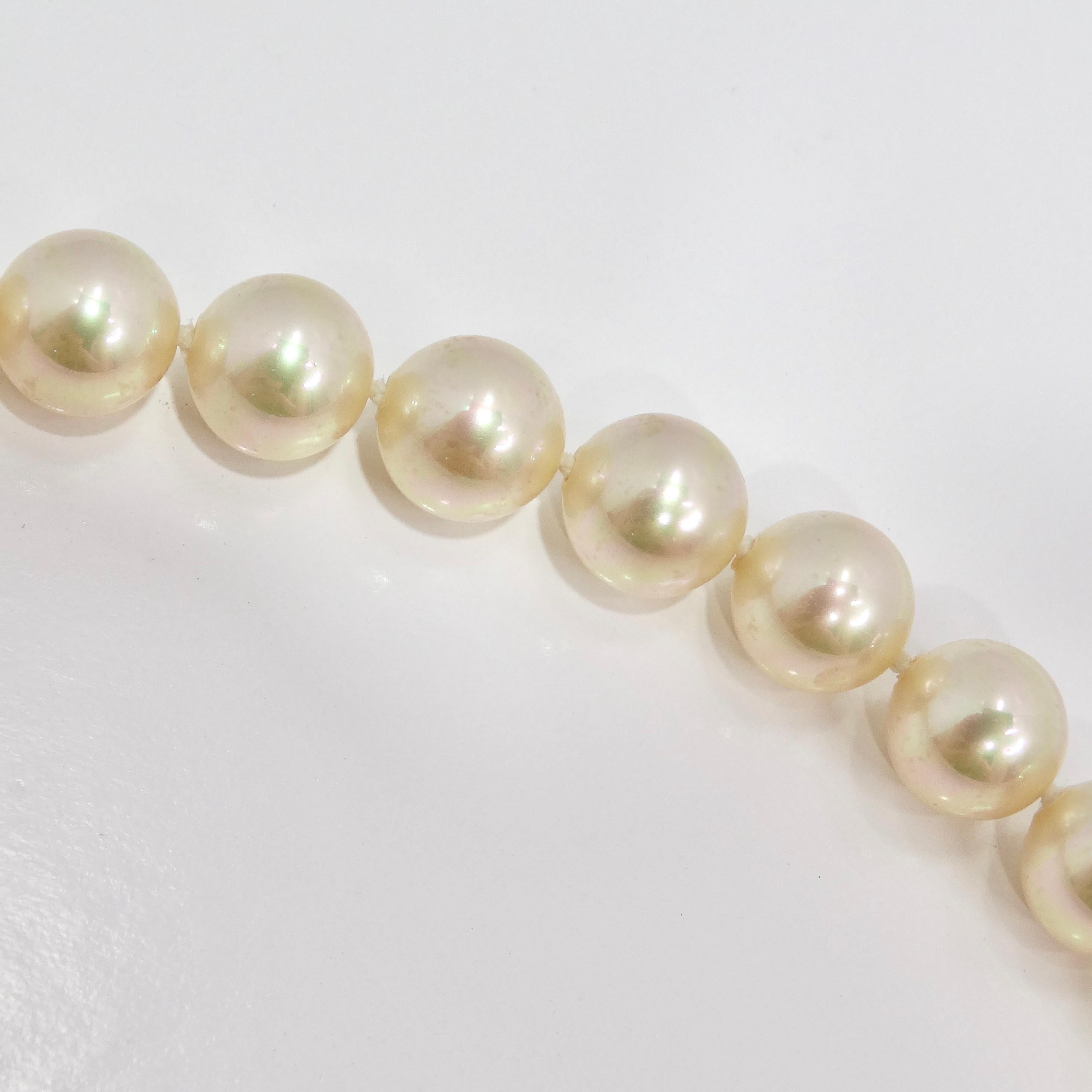 Women's or Men's Majorca 1980s Silver Pearl Necklace For Sale