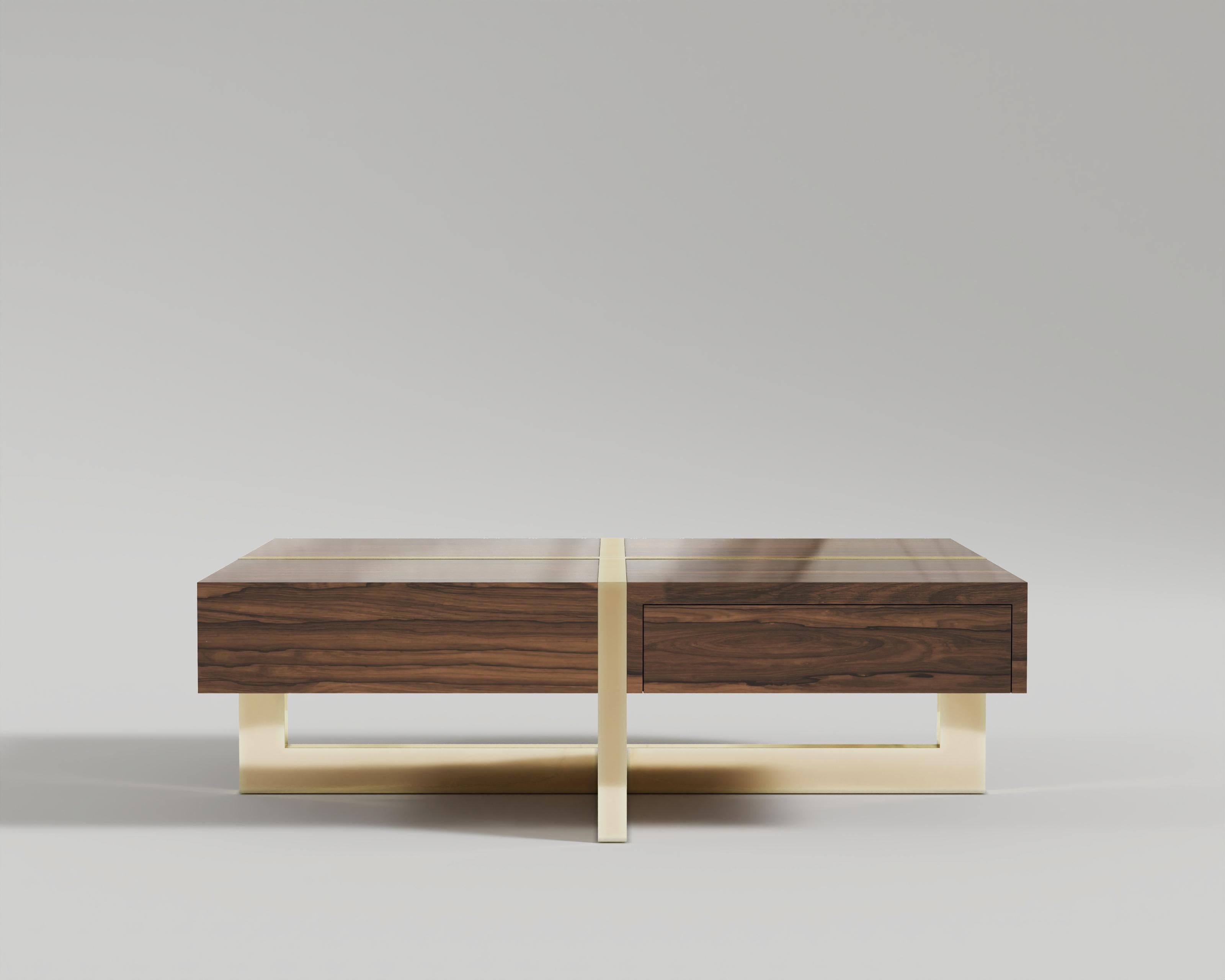 Majoré Coffee Table
Majoré coffee table consists of high gloss walnut and polished bronze with drawers at every angle which makes it so practical.

Materials and sizes are customizable upon the customer's personal request.

Designed by Palena