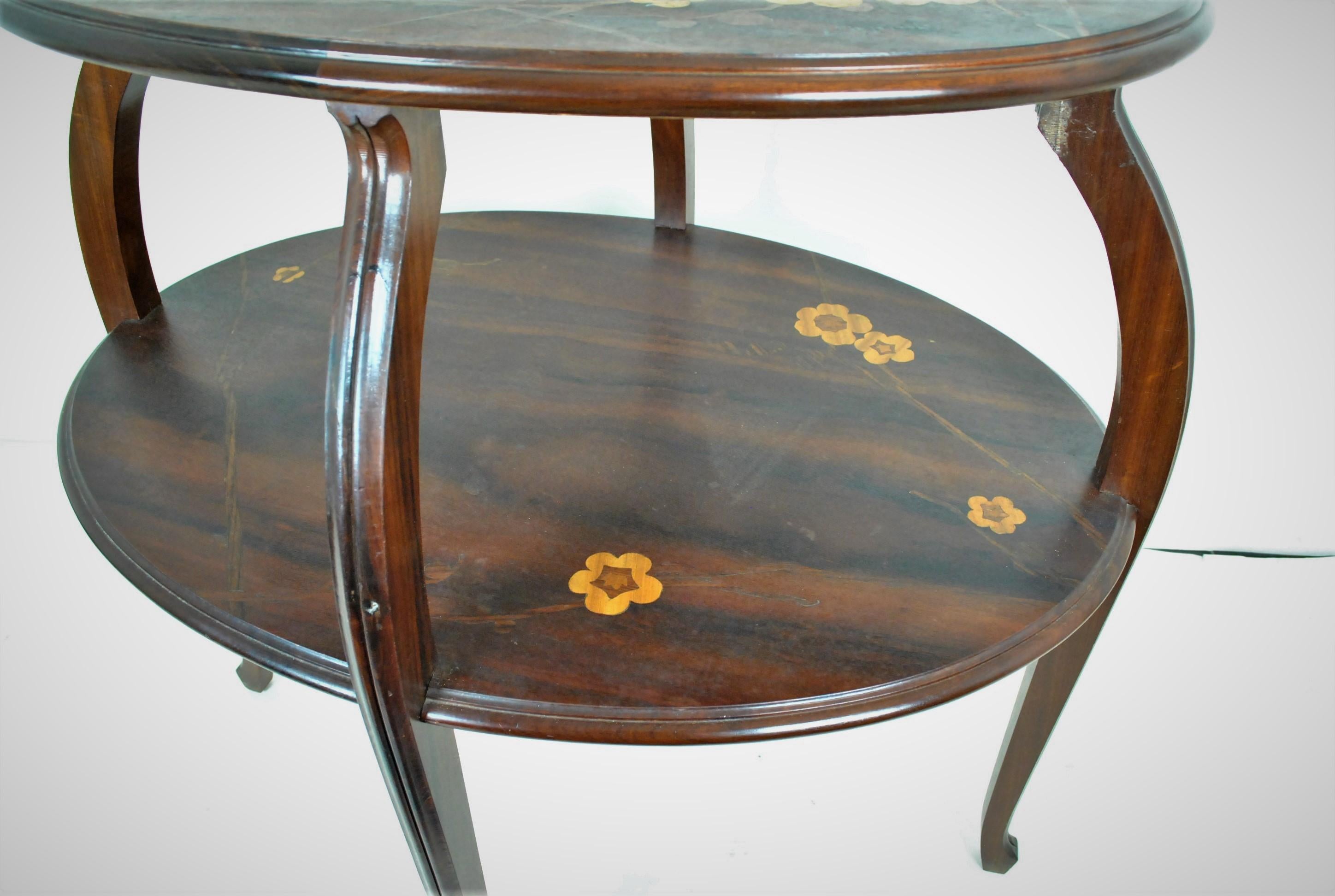 Majorelle, Cherry Blossom Tea Table, Marquetry, Art Nouveau, 20th Century 6