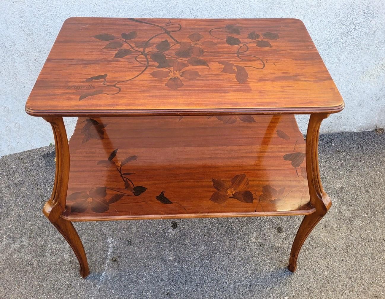 Table à thé Clématis, Art Nouveau, fin 19e-début 20e siècle en vente 2