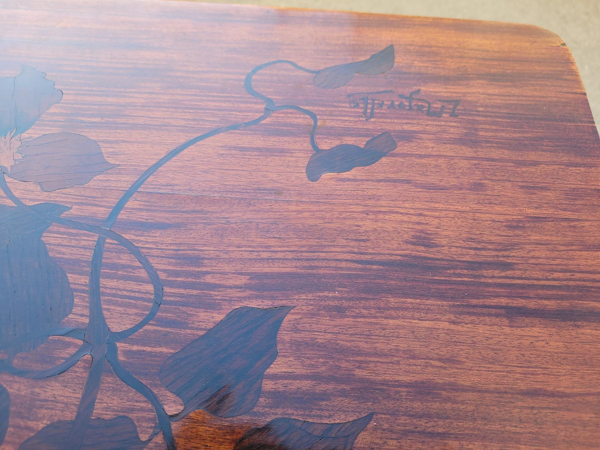 Table à thé Clématis, Art Nouveau, fin 19e-début 20e siècle Bon état - En vente à MARSEILLE, FR