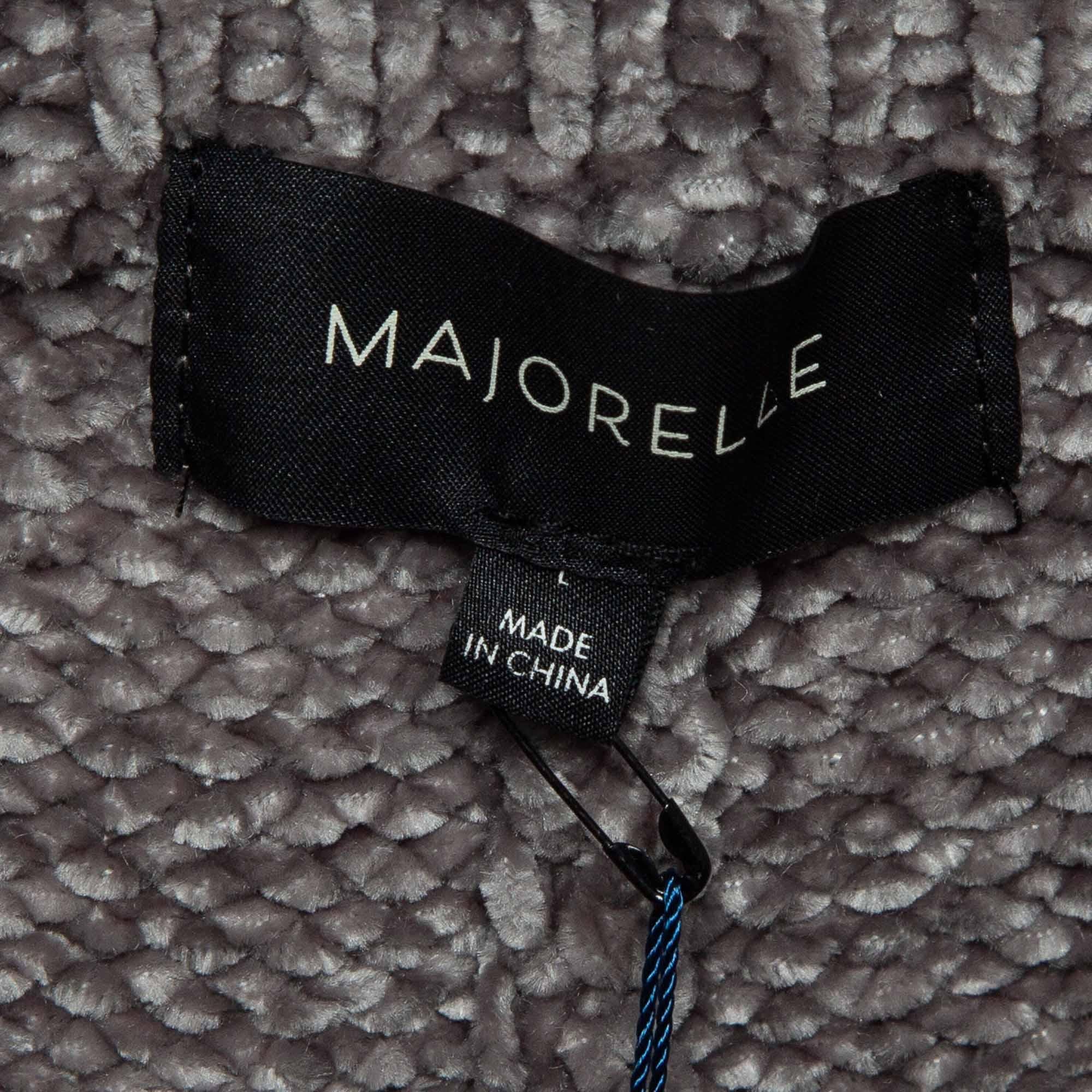 Majorelle Short Denitza Chenille en tricot côtelé gris L Neuf - En vente à Dubai, Al Qouz 2