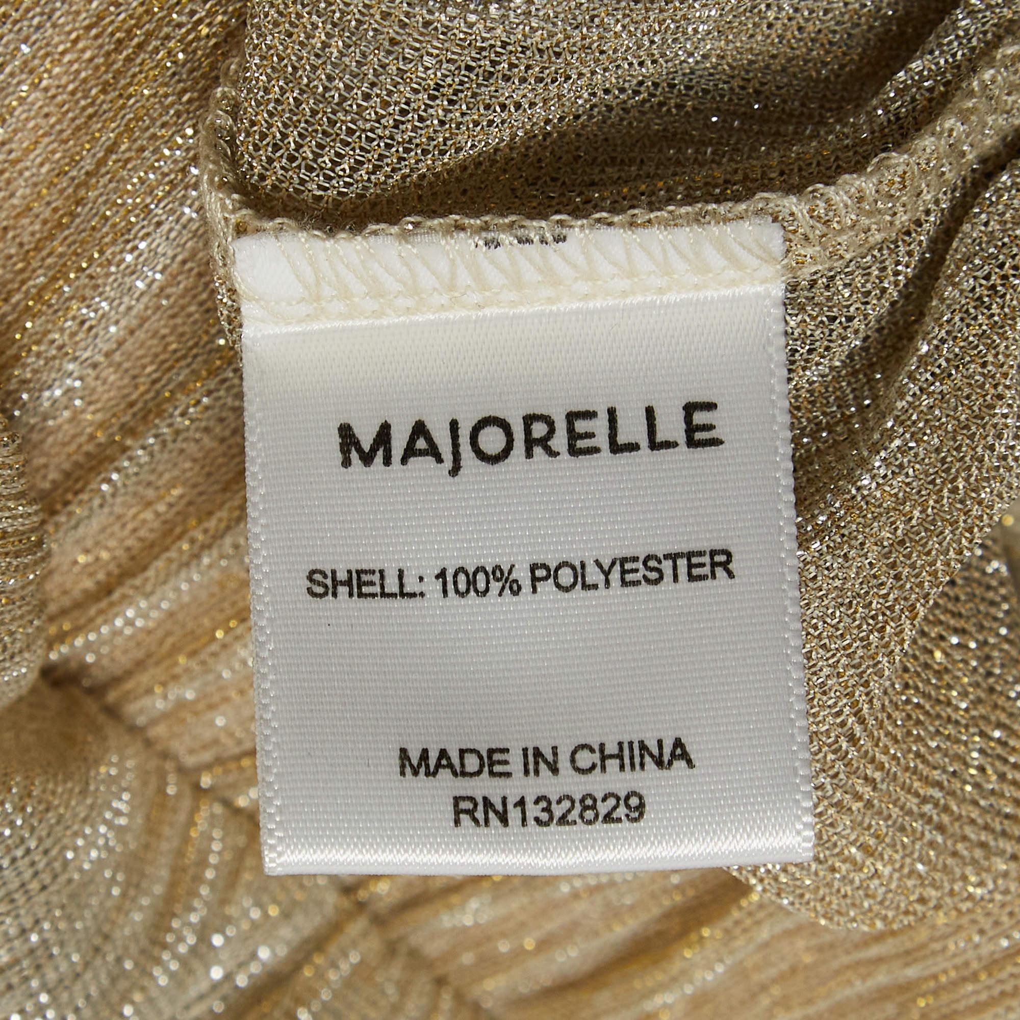 Majorelle Metallic Lurex Knit Sheer Wide-Leg Pants M Pour femmes en vente