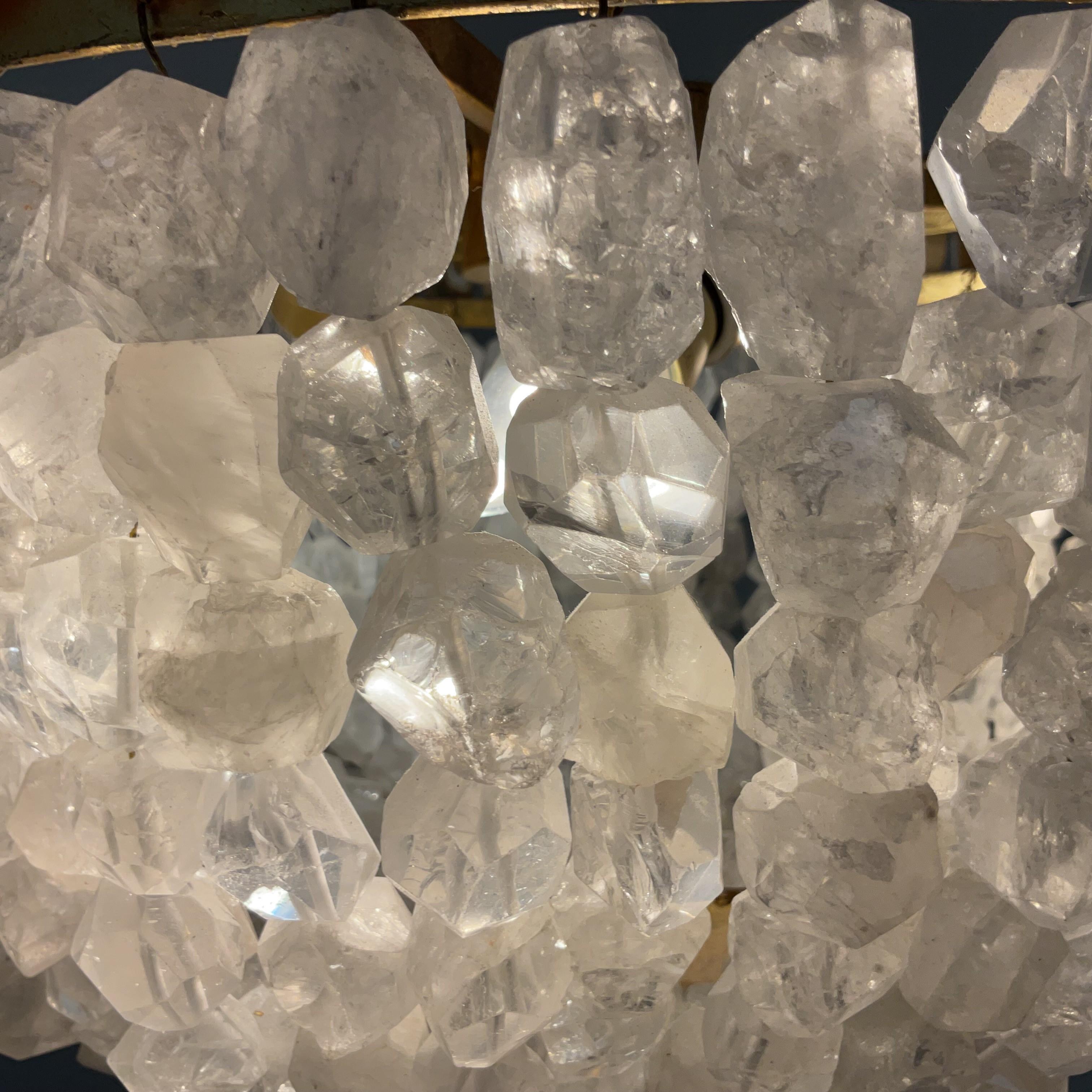Majorie Skouras Aleka Rock Crystal Basket Chandelier For Sale 1