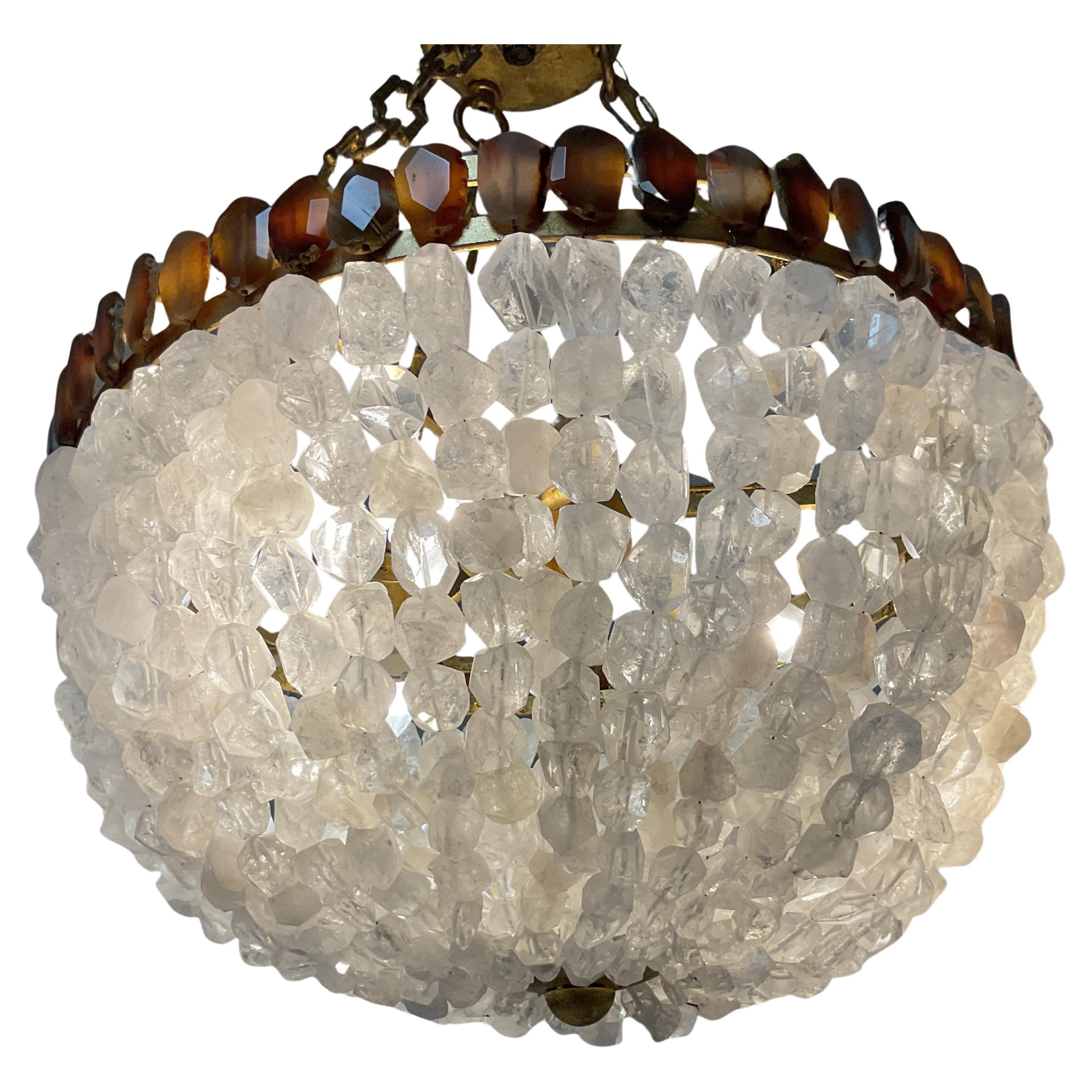 Majorie Skouras Lustre panier en cristal de roche Aleka