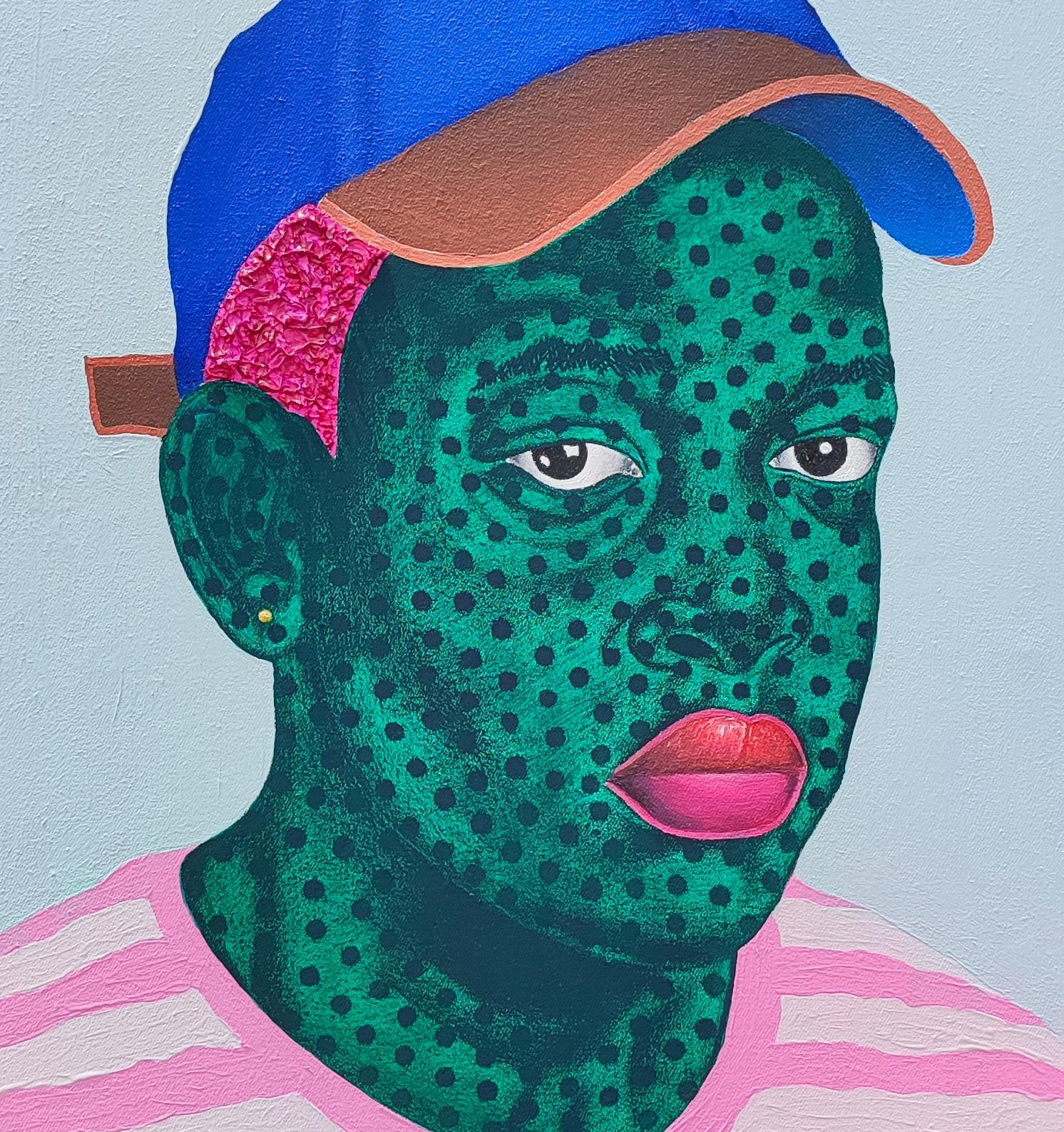 Boy Bee - Contemporary Painting by Makama John