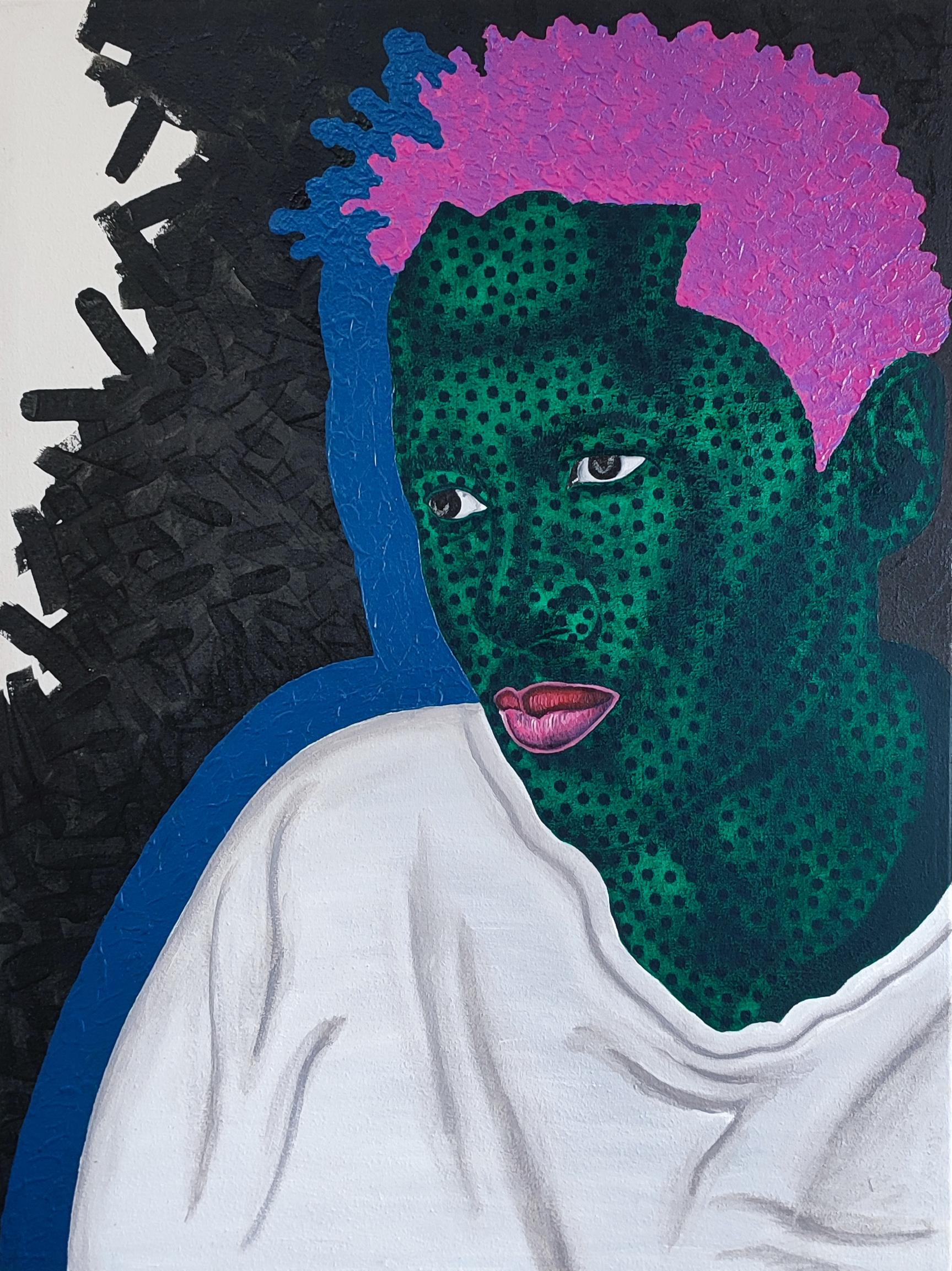 Despair - 21e siècle, Contemporary, Figurative, Floral, Men Love, Dot Dot Greene
