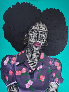 Marylynne - 21° secolo, Contemporaneo, Ritratto figurativo, Africa Donna Capelli