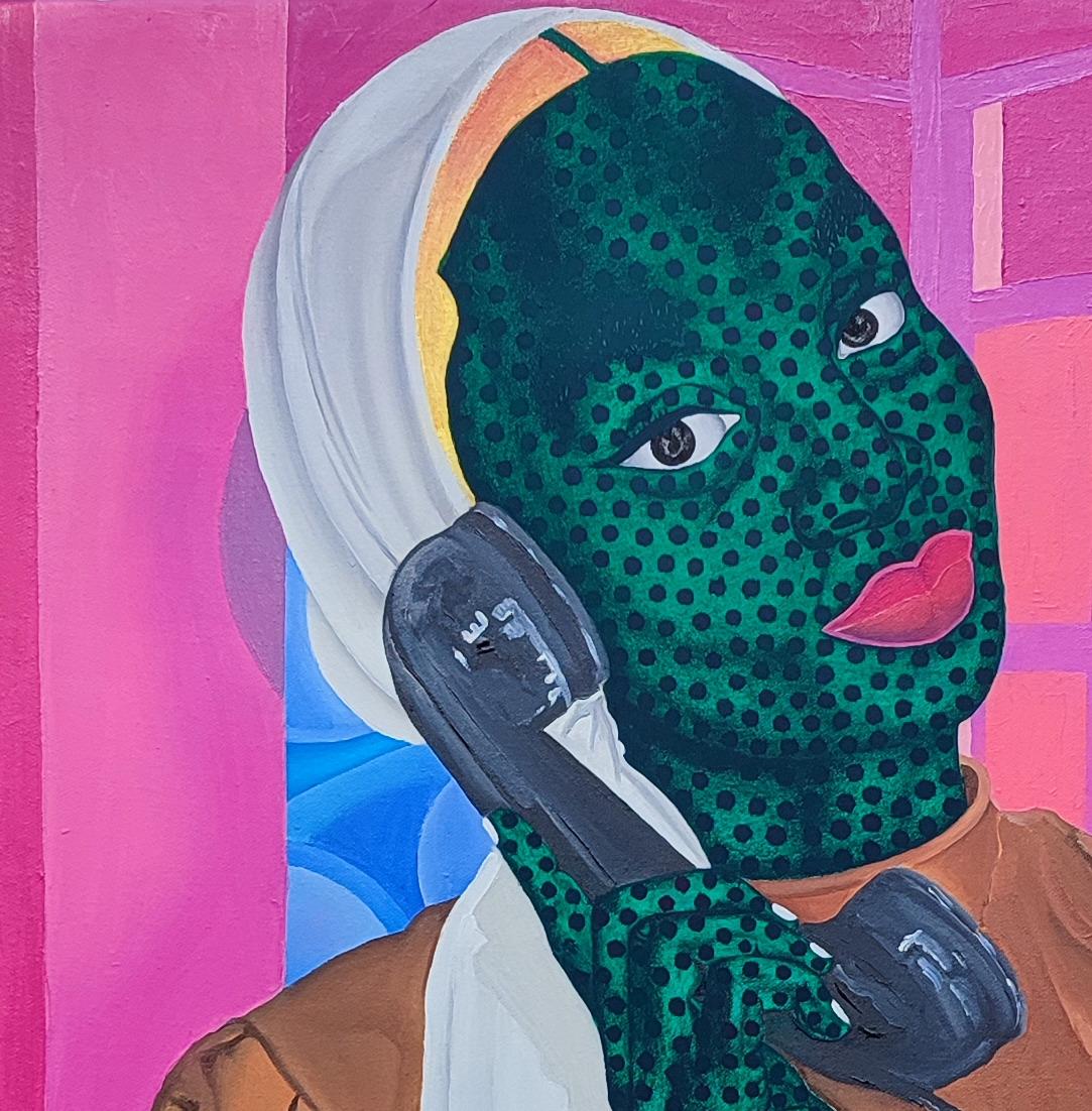 Telefon  – Painting von Makama John