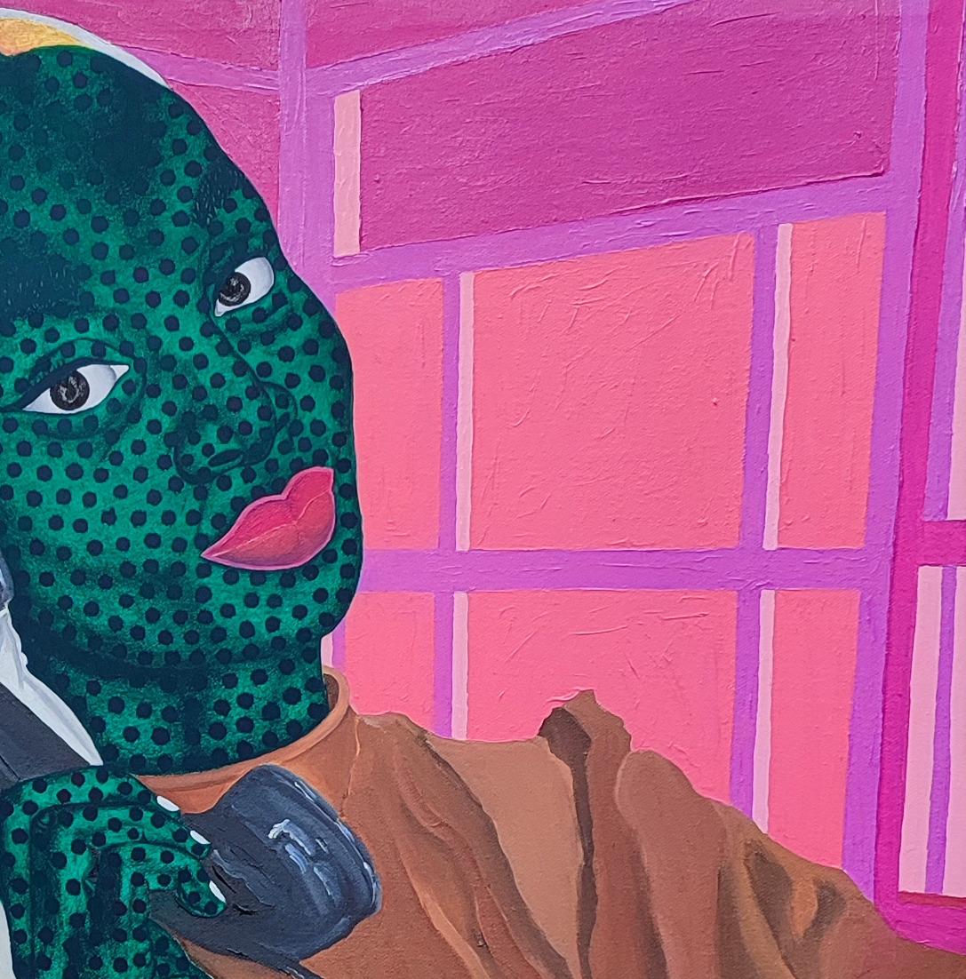 Telephone  - Contemporary Painting by Makama John