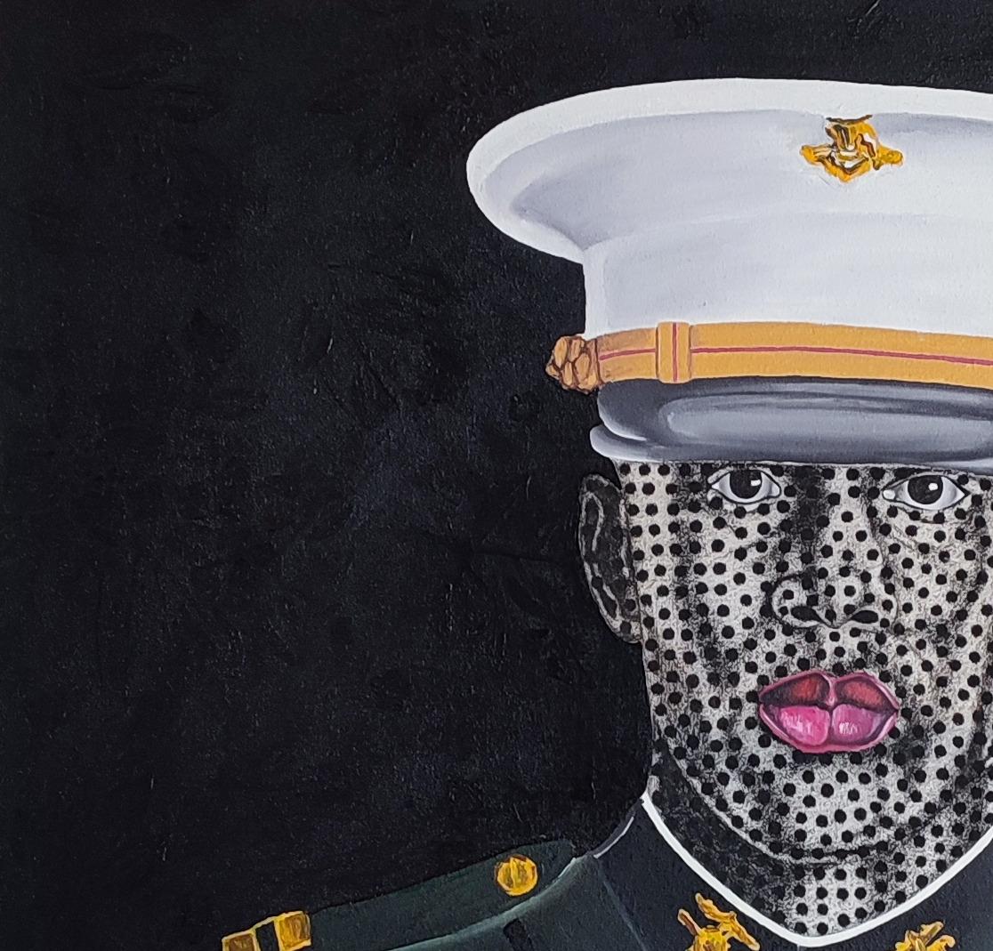 Soldato sconosciuto - 21° secolo, Contemporaneo, Figurativo, Militare, Veterano, Uomo - Mixed Media Art Concettualismo di Makama John