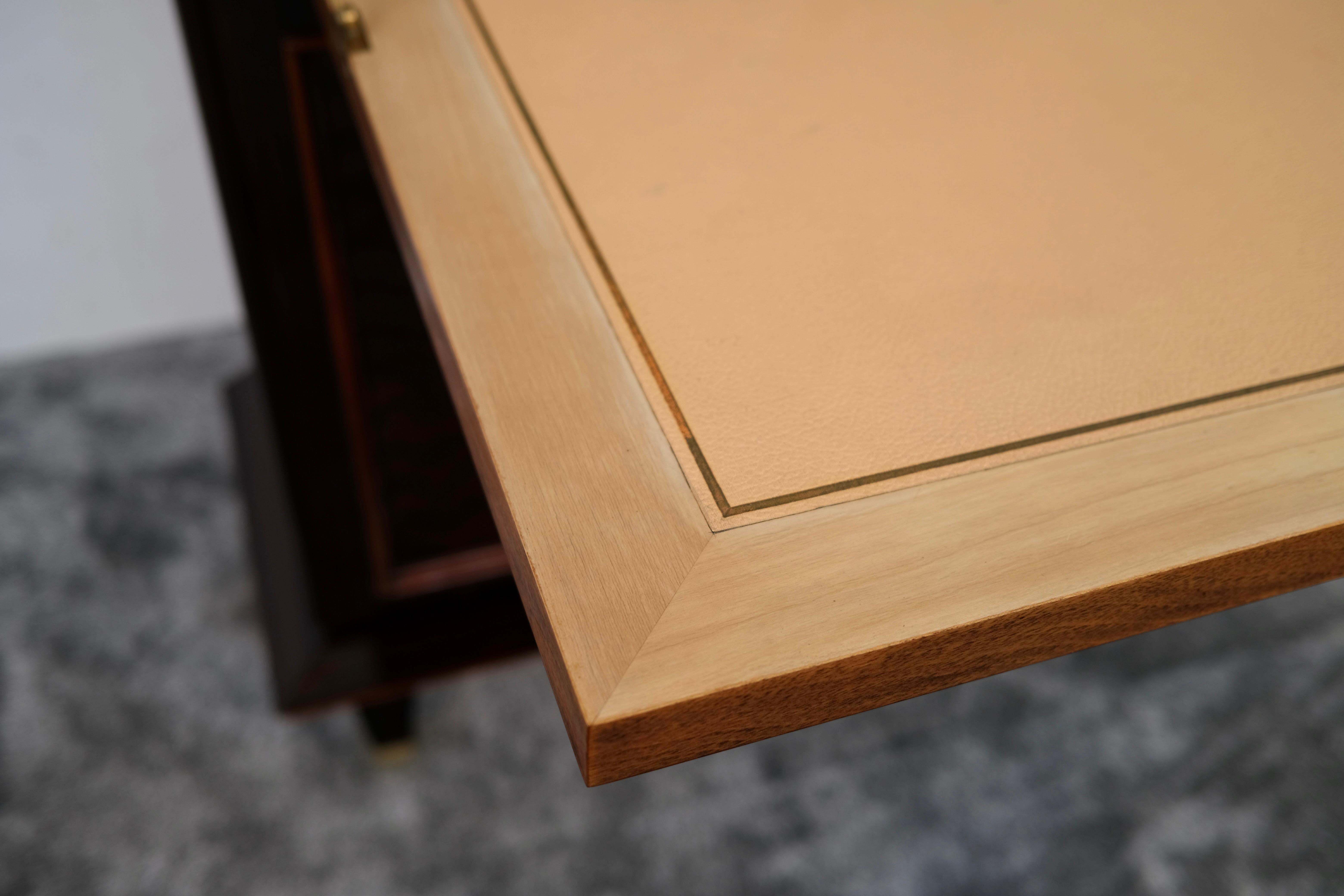 Makassar Art Deco Secretary Desk with Maple Interior, France 1930s For Sale 4