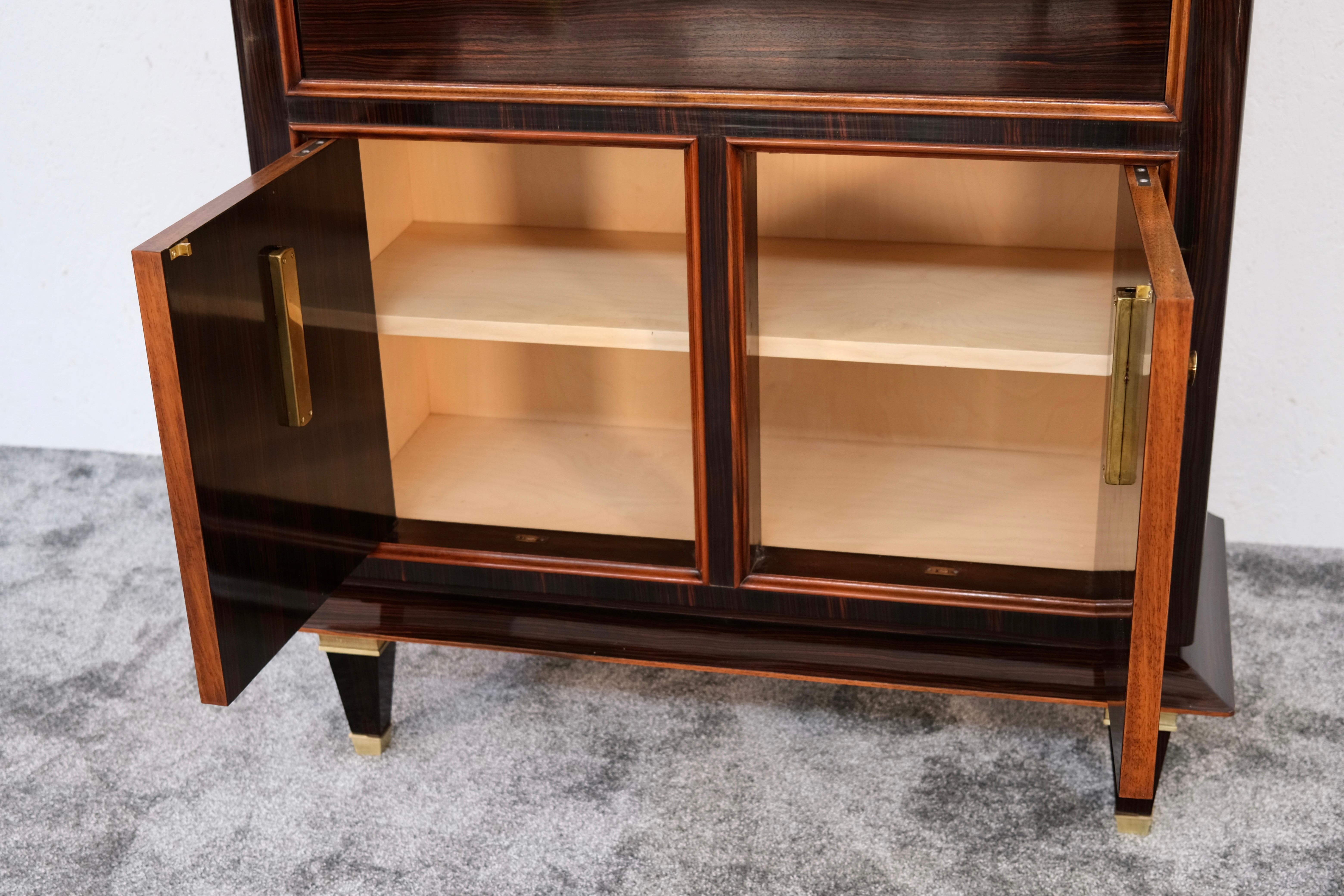 Makassar Art Deco Secretary Desk with Maple Interior, France 1930s For Sale 7