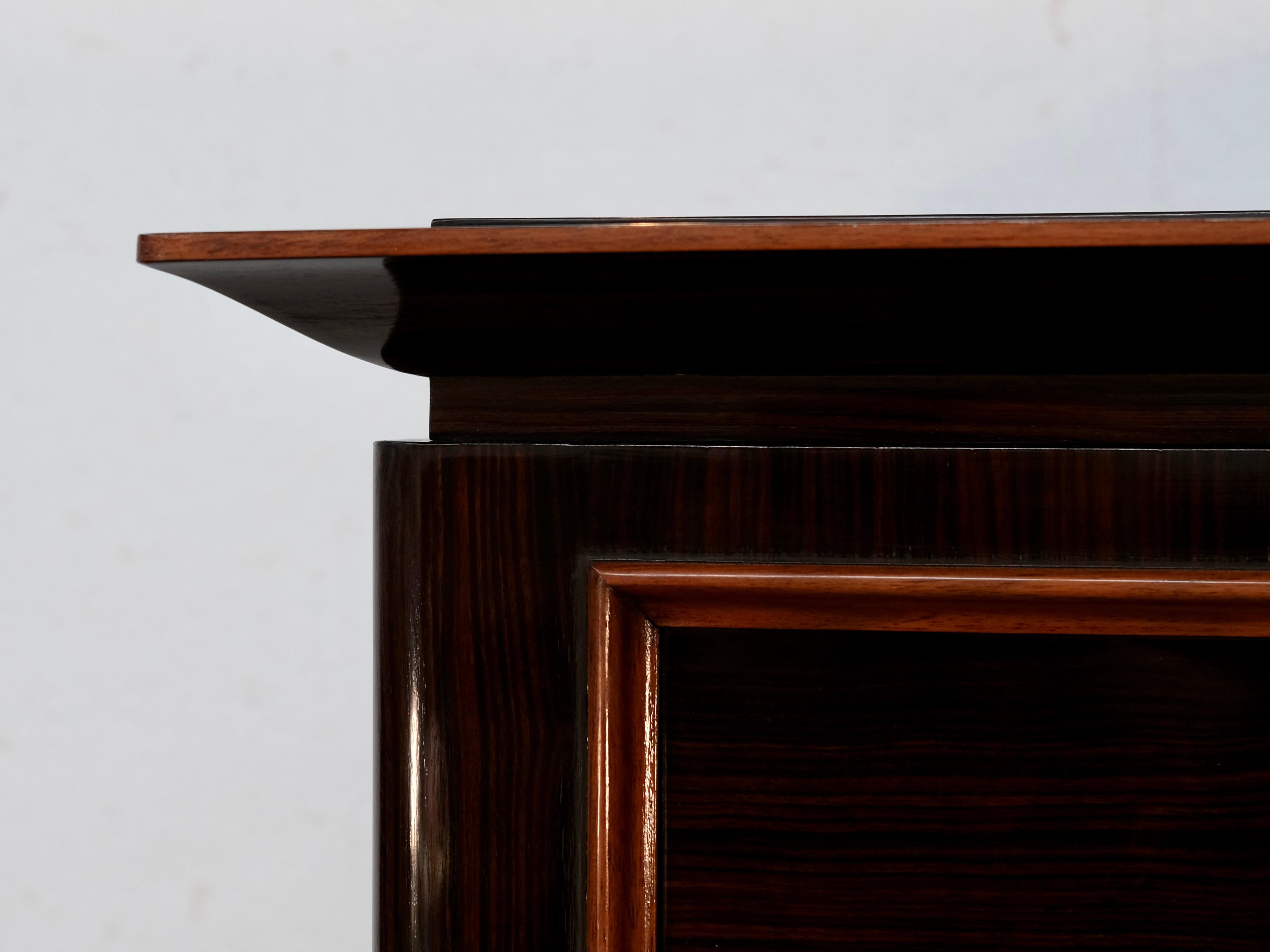 Makassar Art Deco Secretary Desk with Maple Interior, France 1930s For Sale 2