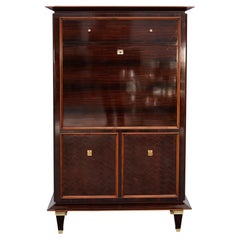 Makassar Art Deco Secretary Desk with Maple Interior, France 1930s