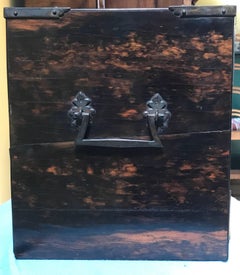 Makassar Ebony English Brassbound Gothic Influence Two-Drawer Cigar Box