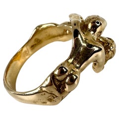 Make love sex 18KT Goldring Massivgold Kunstring einzigartiger seltener Ring