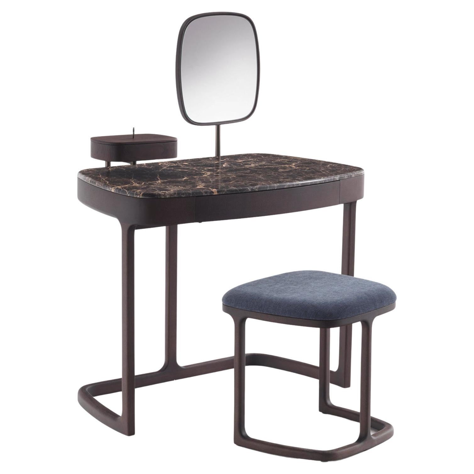 Make-Up Ash Stained Set Coiffeuse and Stool For Sale