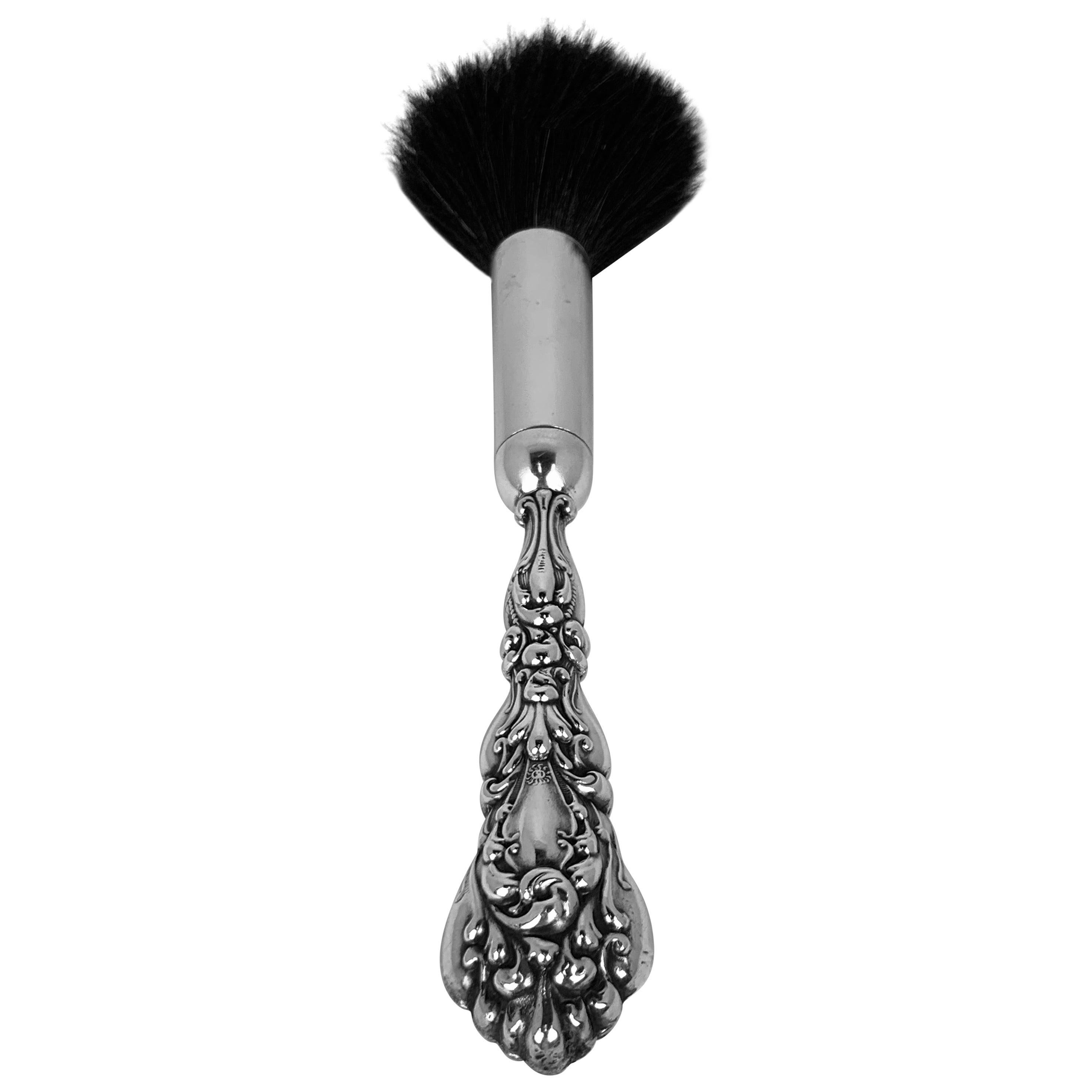 Make-Up Brush with a Sterling Silver Repoussé Hande,  American, 19th c. 